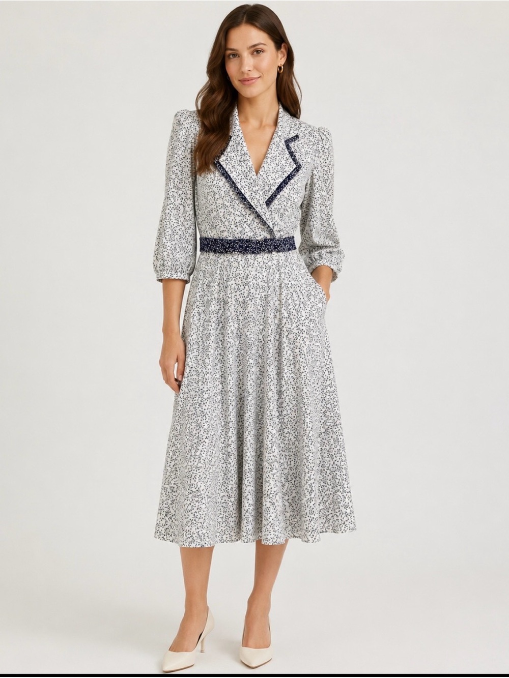 Vintage Sophisticates by Jonathan Martin floral midi wrap dress with belt size 8
